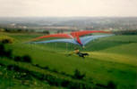 Mark I Split wing on Northdowns flying along ridge. CLICK
